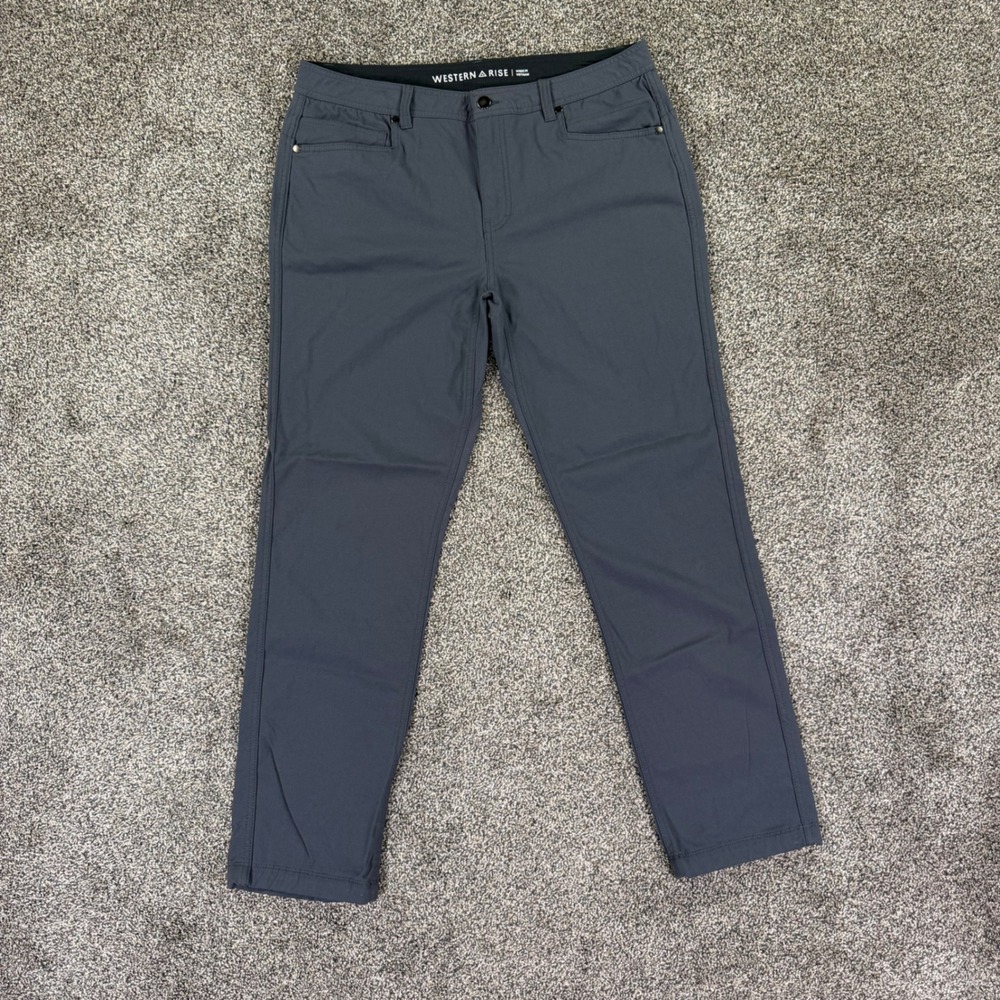 Western Rise Evolution Pant Mens 35 Charcoal Gray Nylon Stretch Travel Trousers